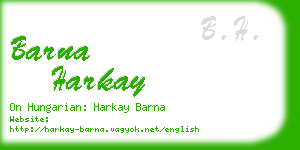 barna harkay business card